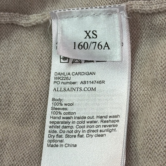 All Saints Cream Cardigan Sweater - Picture 10 of 16
